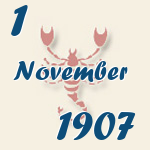 Skorpion, 1. November 1907.  