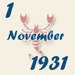 Skorpion, 1. November 1931.  