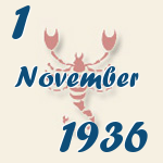 Skorpion, 1. November 1936.  