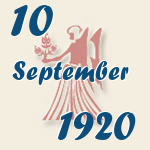 Jungfrau, 10. September 1920.  