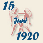 Gemini, 15. Juni 1920.  