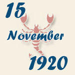 Skorpion, 15. November 1920.  
