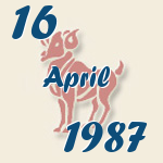 Widder, 16. April 1987.  