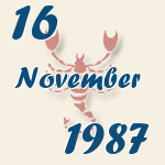 Skorpion, 16. November 1987.  