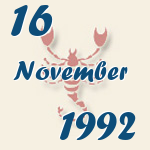Skorpion, 16. November 1992.  