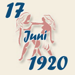 Gemini, 17. Juni 1920.  