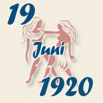 Gemini, 19. Juni 1920.  