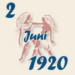 Gemini, 2. Juni 1920.  