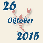 Skorpion, 26. Oktober 2015.  