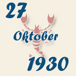 Skorpion, 27. Oktober 1930.  