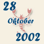 Skorpion, 28. Oktober 2002.  