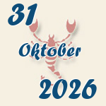 Skorpion, 31. Oktober 2026.  
