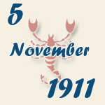 Skorpion, 5. November 1911.  
