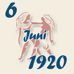 Gemini, 6. Juni 1920.  