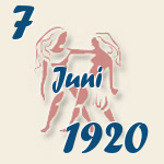 Gemini, 7. Juni 1920.  